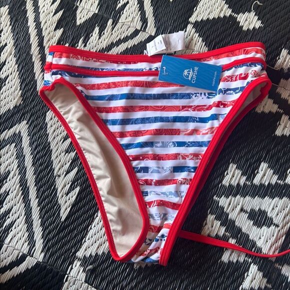 Cupshe Red and Blue Striped Bikini Bottom   D - Picture 4 of 5